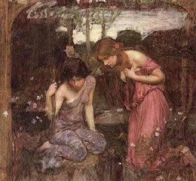 John William Waterhouse Study for Nymphs finding the Head of Orpheus china oil painting image